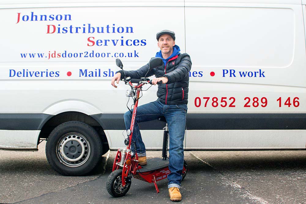 Distribution Van and Scooter in Edinburgh